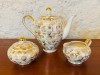 CAFETIERA, ZAHARNITA SI LETIERA- PORTELAN FIN- MARCAJ Sch &amp; K ECHT GOLD BAVARIA