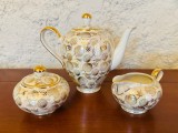 CAFETIERA, ZAHARNITA SI LETIERA- PORTELAN FIN- MARCAJ Sch &amp; K ECHT GOLD BAVARIA