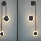 Set 2 aplice LED cercuri, 2x10W, lumina neutra, negru
