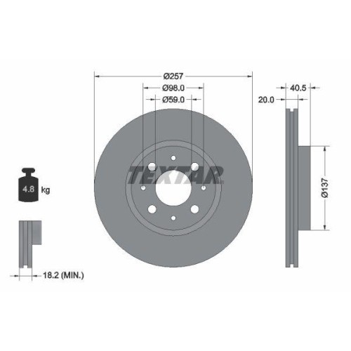 Set disc frana Alfa Romeo 145 (930) 07.94-01.01, 146 (930) 12.94-10.01, 155 (167) 01.92-12.97; Fiat Barchetta (183) 03.95-05.05, Brava (182) 10.95-06
