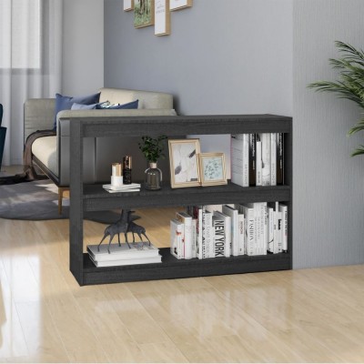 vidaXL Bibliotecă/Separator cameră, gri, 100x30x71,5 cm, lemn de pin foto