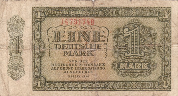 GERMANIA 1 mark 1948 VF-!!!