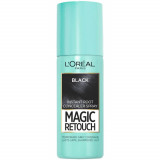 Spray Instant de Par L&#039;Oreal Paris Magic Retouch 1 Black, 75 ml, Spray pentru Mascarea Radacinilor Crescute, Spray Camuflare Radacini, Spray Acoperire