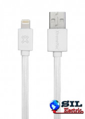 Cablu USB - Lightning plat alb 1m XtremeMac foto