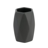 Suport Periuțe Ceramică Design Diamant &ndash; Gri Antracit