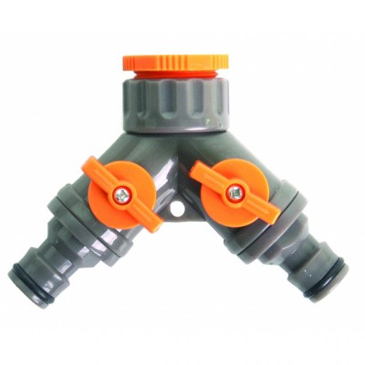 Mufa conector furtun 2 cai cu stop 1/2-3/4, Topgarden 380974 foto
