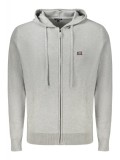 Cumpara ieftin Hanorac cu fermoar barbati, cu mini logo brodat, Regular fit, gri deschis, M
