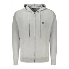 Hanorac cu fermoar barbati, cu mini logo brodat, Regular fit, gri deschis, M