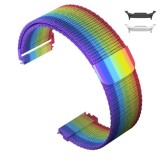 Curea otel, Milanese Loop Slim, compatibila cu Samsung Galaxy Watch8 44mm, Rainbow