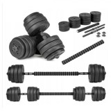 Cumpara ieftin Set Gantere 20kg cu Bara TechGym ActiveBody, Discuri si Coliere Incluse, Fitness Acasa
