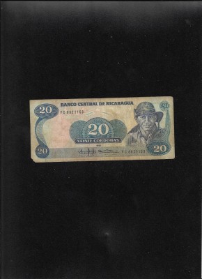 Nicaragua 20 cordobas 1985 seria8624453 foto