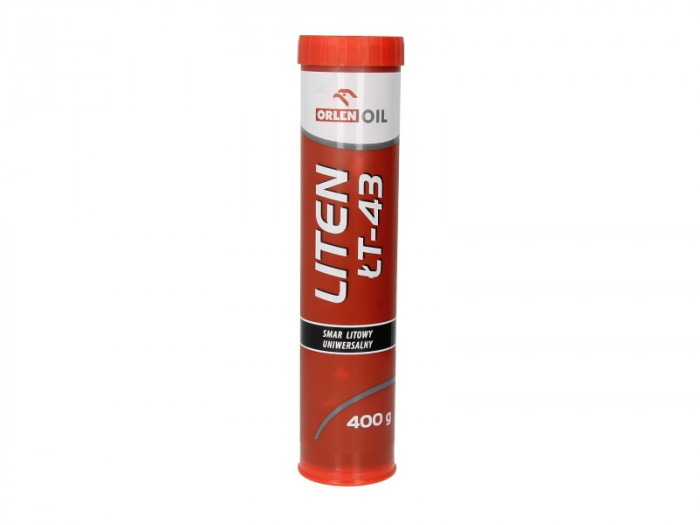 Vaselina Orlen LT-43 400G_ Pentru a lubrifia rulmentii si rulmentii de alunecare care functioneaza in intervalul de temperatura de -30&deg;C pana la +130&deg;