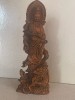 Mica statueta Budha sculptata in lemn 1.