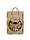 Set cadou rustic cutie lemn (Sampon cu ulei de argan Argana 400ml + Balsam par cu ulei de argan Argana 400ml + Sapun Argana 40gr)