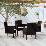 Gossi set de servit masa pentru gradina, 5 piese, negru