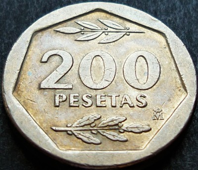 Moneda 200 PESETAS - SPANIA, anul 1986 *cod 1248 A foto
