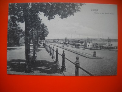 HOPCT 8536 ALEEA / FALEZA MAINZ..IN ANUL 1908 -GERMANIA-EUROPA- STAMPILOGRAFIE GARA TREN -FRUMOASA-CIRCULATA foto