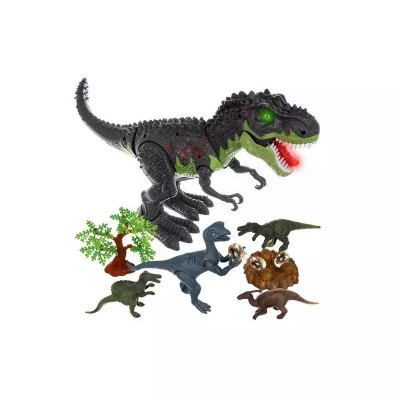 Jucarie dinozaur cu sunete si lumini,5 figurine cu accesorii, Gonga&amp;reg; Verde foto