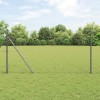 &Icirc;ngrădire cu st&acirc;lpi Gri 1.2 x 25 m otel acoperit cu PVC