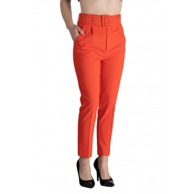 Pantaloni Dama Eleganti Portocaliu Carol Premium foto