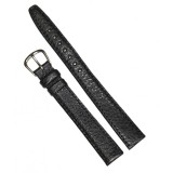 Cumpara ieftin Curea de Ceas Piele Neagr? Bizonat? &ndash; 14/12 mm &ndash; Lungime XL &ndash; Cus?tur? Neagr? &ndash; Cataram? Argintie