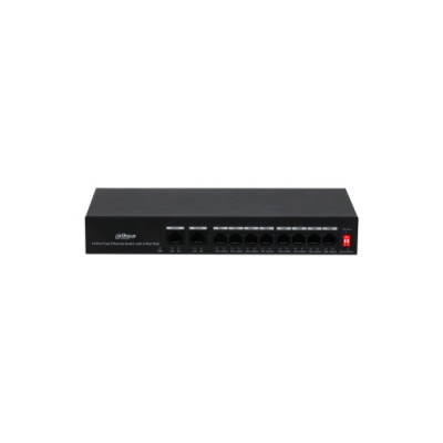 Switch,10 porturi, 2000 MAC, 2 Gbps, fara management, 250 m, PoE, Dahua PFS3010-8ET-65 SafetyGuard Surveillance foto