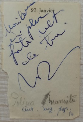 Dedicatie olografa Polina Manoila foto