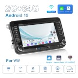 Navigatie VW Golf Polo Passat b7 b6 SEAT leon Skoda, Ecran 7 inch, Android 15, Carplay, 2GB RAM + 64 GB ROM, Waze, Wi Fi, Usb, Bluetooth,NOU, Volkswagen