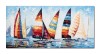 Tablou Cursa de veliere, pictat manual 140x70cm ulei pe panza in cutit efect 3D