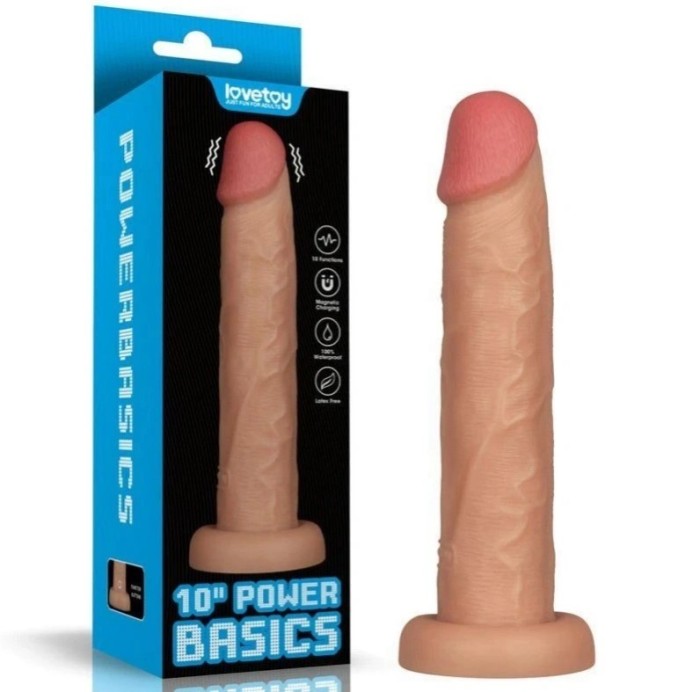 Vibrator Realistic Power Basics, 10 Moduri Vibratii, PVC, Natural, 25.4 cm