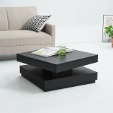 Masuta cafea Orizont cu blat rotativ negru [en.casa] HausGarden Leisure