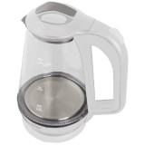 Fierbator electric Esperanza EKK024W, 1500W, 1.7l, carcasa din sticla, lumini LED, Alb