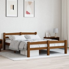 vidaXL Cadru de pat, maro miere, 140x200 cm, lemn masiv de pin 322078