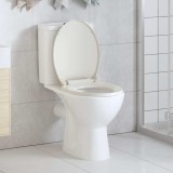 Capac WC Gri Deschis Oval, &Icirc;nchidere Silențioasă vidaXL 42.5x35cm, Polipropilenă Rezistentă