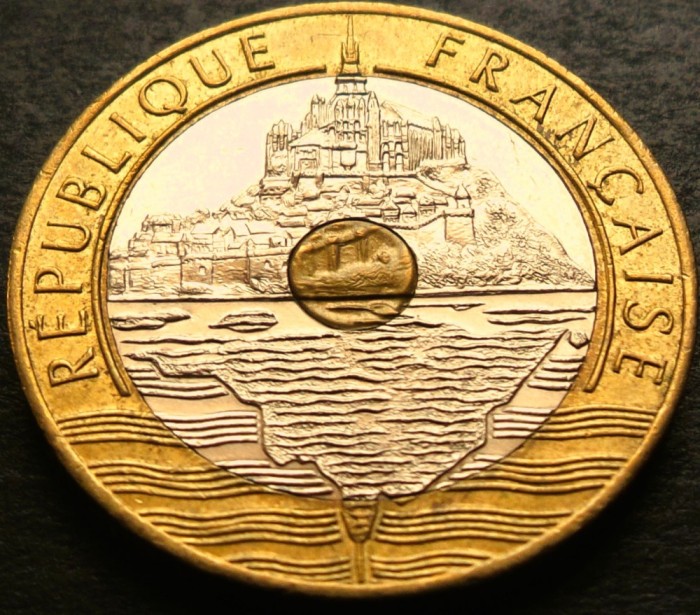 Moneda bimetalica 20 FRANCI - FRANTA, anul 1992 * cod 2002 A