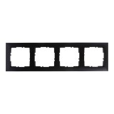 Rama Legrand Suno 721524, 4 Posturi, Negru - Electrice, pentru Priza si Intrerupator, ABS