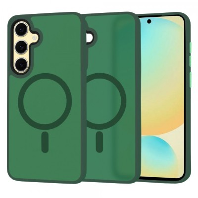Husa MagSafe pentru Samsung Galaxy S24 FE S721, Techsuit, HaloFrost, Verde foto