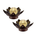 Cumpara ieftin Set 2 lampi solare LED Belavi, nuferi, 16.5 x 8 cm