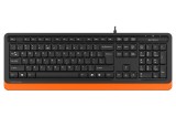 TASTATURA A4TECH, &quot;Fstyler USB&quot;, cu fir, 104 taste format standard, USB, negru &amp;amp; portocaliu, &quot;FK10 Orange&quot; (timbru verde 0.8 lei)
