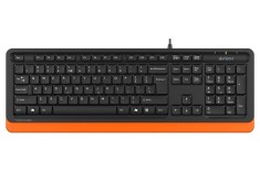 TASTATURA A4TECH, &quot;Fstyler USB&quot;, cu fir, 104 taste format standard, USB, negru &amp;amp; portocaliu, &quot;FK10 Orange&quot; (timbru verde 0.8 lei)