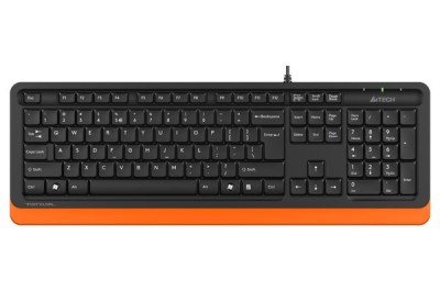 TASTATURA A4TECH, &amp;quot;Fstyler USB&amp;quot;, cu fir, 104 taste format standard, USB, negru &amp;amp;amp; portocaliu, &amp;quot;FK10 Orange&amp;quot; (timbru verde 0.8 lei) foto