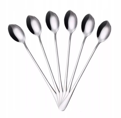 Set 6 lingurite pentru deserturi, cafea si inghetata, 19 cm, argintiu foto