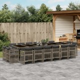 Gossi set mobilier de gradina cu perne, 17 piese, gri, poliratan
