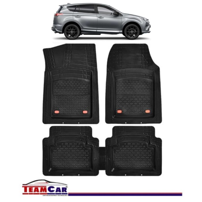 Covorase Auto TeamCar&reg; Tip Tavita Compatibile Toyota RAV4 Generatia IV (2013&ndash;2018) Negru Material Rezistent