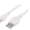 Cablu USB 2.0 A la Micro B Aurit 3m Alb PVC