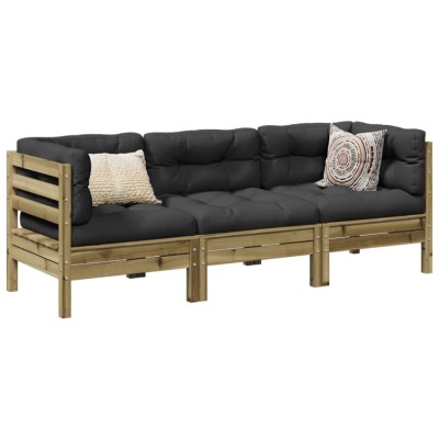 Gossi set mobilier de gradina cu perne, 5 piese, lemn de pin tratat foto