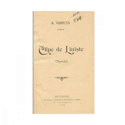 A. Vlahuță, Clipe de liniște, 1899 foto