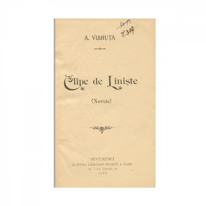 A. Vlahuță, Clipe de liniște, 1899