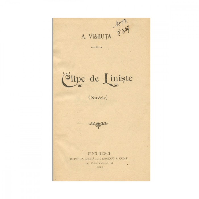 A. Vlahuță, Clipe de liniște, 1899