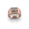 Inel barbatesc din aur roze 14K, piatra zirconiu - 55